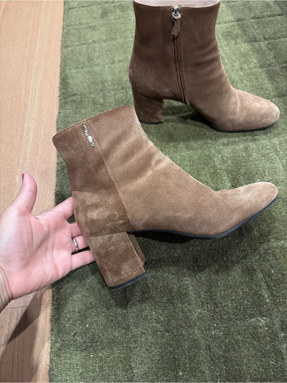 Miu Miu Women's Brown Suede Ankle Boots - Size 40